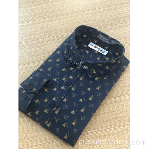 Camisa masculina de manga comprida 100% algodão oxford